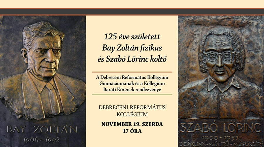 Két jeles diákjára emlékezik a Debreceni Református Kollégium